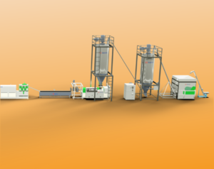 RPET pelletizing, strap making and viscosity increasing machine